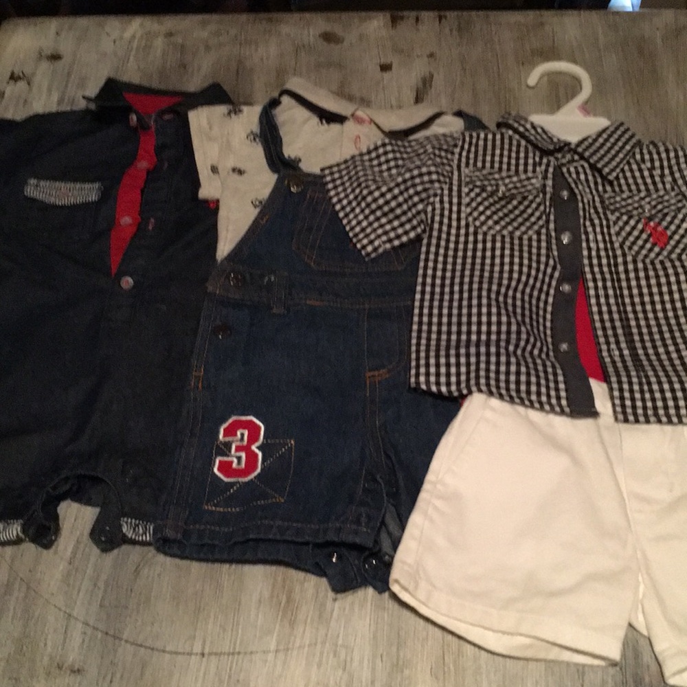 3 baby boys short sleeve US polo onesies NWOT